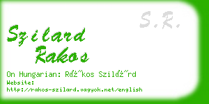 szilard rakos business card